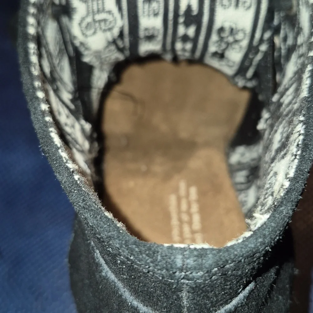 TOMS Women's Black Suede Desert Wedges sz.8 Womens.(#1872S)